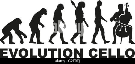 Evolution Cello player Stock Photo