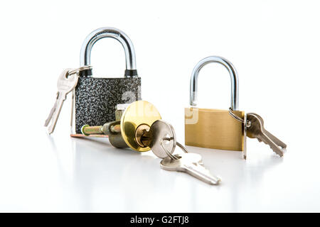 Collection of Locks on a white background Stock Photo