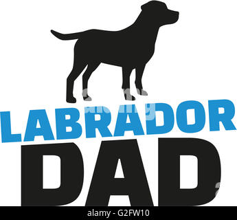 Labrador Retriever dad with dog silhouette Stock Photo