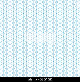 Cyan isometric grid with vertical guideline, seamless pattern Stock Vector