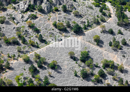Landscape of path to the beach under Lubenice village Stock Photo