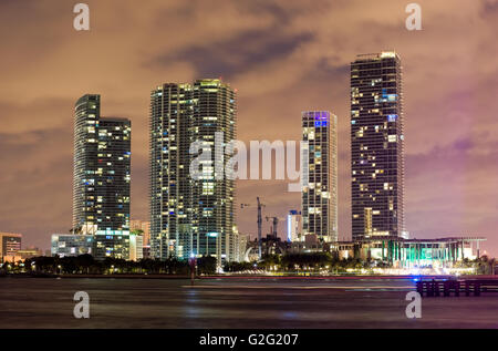 Skyline from Miami as seen from Watson Island Stock Photo
