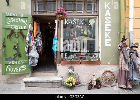 Quaint souvenir and puppet shop in Tallinn Estonia Stock Photo
