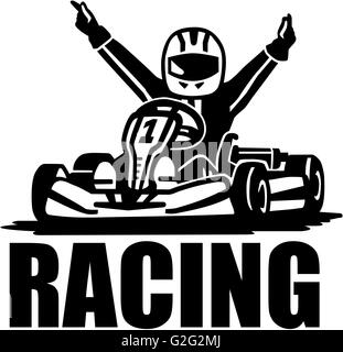 Racing winner - kart driver Stock Photo