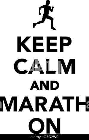 Keep calm and marathon Stock Photo