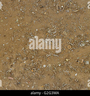 Old Grungy Rusty Nuts Background Stock Photo