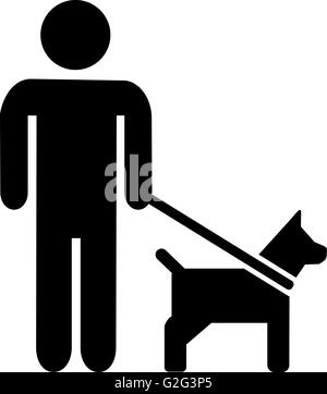 Dog owner pictogram Stock Vector Art & Illustration, Vector Image ...