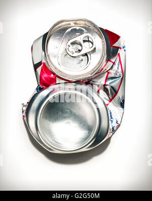 Crushed Beer Can Stock Photo