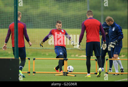 England's Tom Heaton during a training session at Watford FC's Training Ground, London Colney. Stock Photo