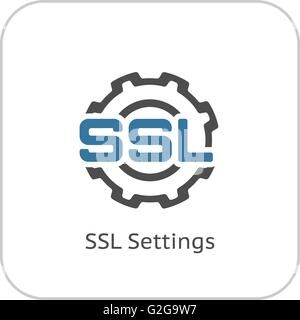 SSL Settings Icon. Flat Design. Stock Vector