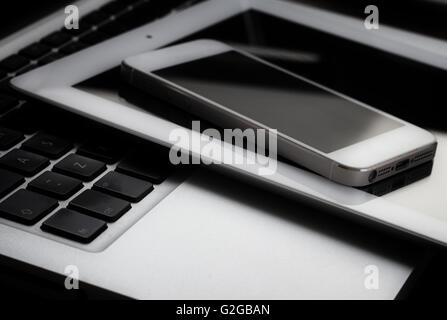 set of modern computer devices Stock Photo