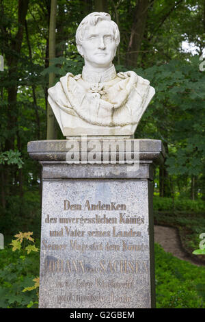 Memorial bust of Koenig Johann I von Sachsen or King John of Saxony, Königstein, Saxon Switzerland region, Saxony, Germany Stock Photo