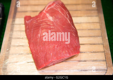 raw pork on sale in a supermarket Stock Photo
