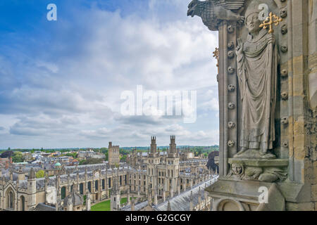 OXFORD CITY ALL SOULS COLLEGE SEEN FROM THE TOWER OF ST MARY THE VIRGIN CHURCH Stock Photo