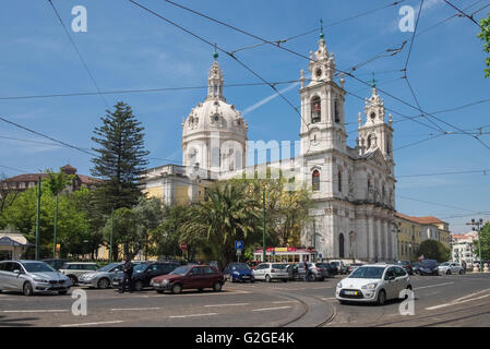 Basilica da Estrela, a Basilica and Carmelite convent, Lisbon, Portugal Stock Photo