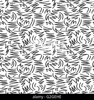 Retro seamless pattern in black and white with geometric lines 80s memphis fashion style. Ideal for web background, print or fab Stock Vector