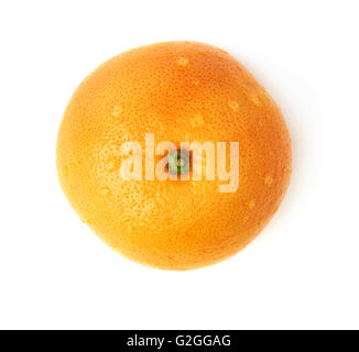 Fresh juicy grapefruit covered with the multiple water drops, isolated over the white background Stock Photo
