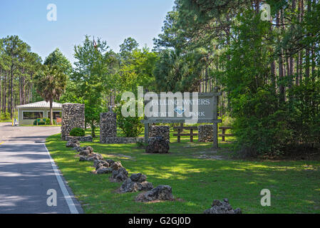 Falling Waters State Park is located in Chipley, Florida, and features a 73 foot waterfall, the highest in the state. Stock Photo