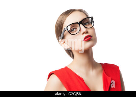 Beautiful fair-haired woman looking away Stock Photo