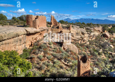 Hovenweep Castle, constructed between 1230 AD and 1275 AD, Hovenweep National Monument, Utah, USA Stock Photo