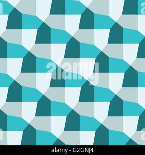 Pentagonal tiling background, geometric seamless pattern, gray and teal colors Stock Vector