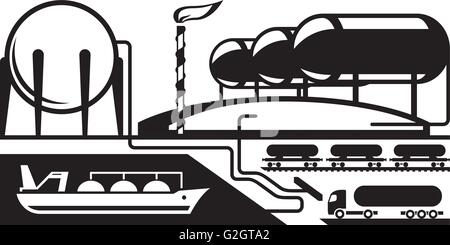 Gas tank terminal - vector illustration Stock Vector