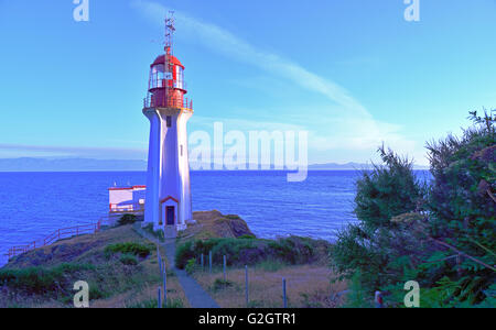 Sheringham Point Lighthouse in Afternoon,Shirley, Vancouver Island Stock Photo