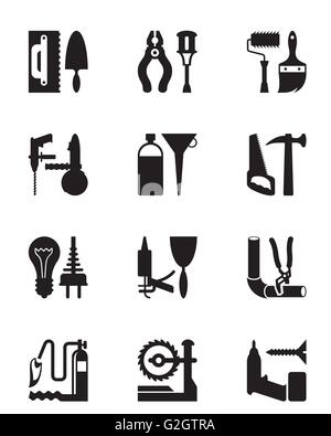 Instruments and power tools for construction - vector illustration Stock Vector