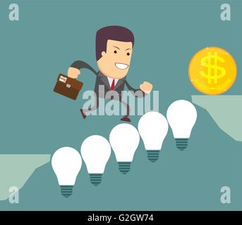 Lightbulbs Bridge. Vector illustration Stock Vector