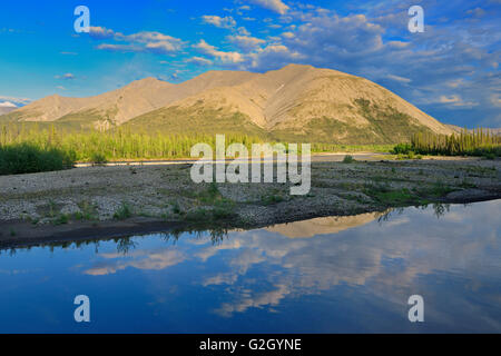 Ogilvie River and the Ogilvie Mountains along the Dempster Dempster Highway Northwest Territories Canada Stock Photo