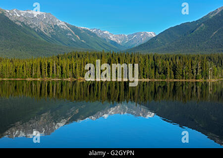 Coast Mountains and Eddontenajon Lake near Iskut along the Stewart Cassiar Highway British Columbia Canada Stock Photo