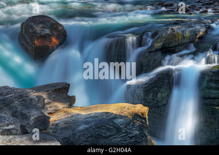 Sunwapta Falls in the Canadian Rocky Mountains  Jasper National Park Alberta Canada Stock Photo