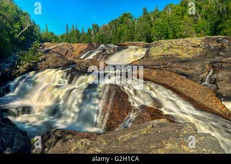 Waterfalls on the Sand River  Lake Superior Provincial Park Ontario Canada Stock Photo