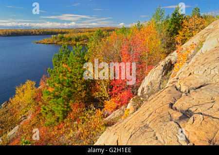 Lake Laurentian veiwed from the top of the 'red trail'.  Sudbury Ontario Canada Stock Photo