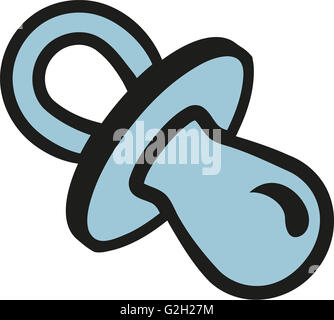 Blue pacifier, dummy for boy. Baby shower, gender reveal party. Hand ...