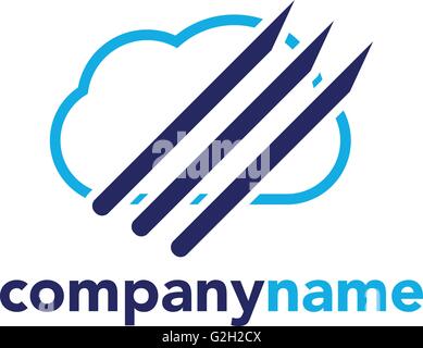 cloud technology logo vector template design Stock Vector