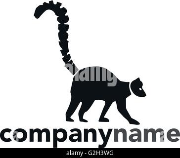 Lemur Animal Emblem Vector. Logo Template Stock Vector