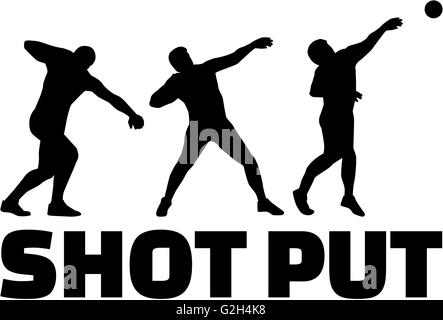 Shot put silhouettes Stock Photo