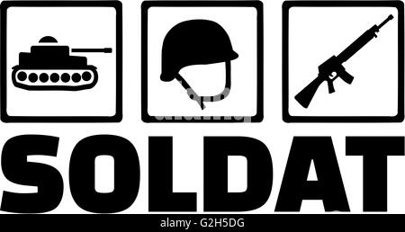 Soldier Icons Tank Helmet Stock Photo