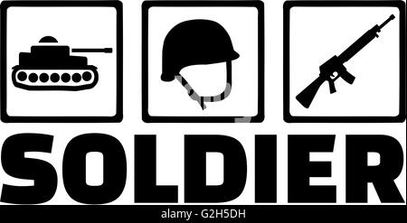 Soldier Icons Tank Helmet Stock Photo