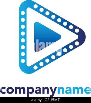 Abstract colored vector logo. Play logo. Media logo. Multimedia logo. Company logo Stock Vector