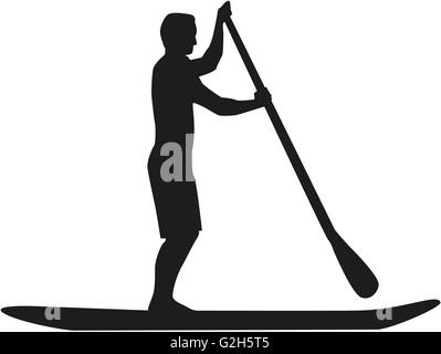 Man Stand up paddle Stock Photo