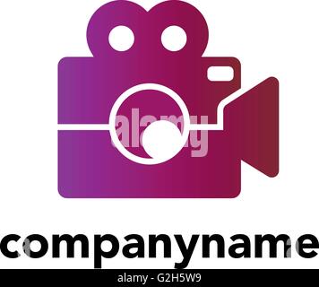 Abstract colored vector logo. Play logo. Media logo. Multimedia logo. Company logo Stock Vector