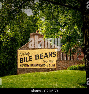 Bile Beans advertising sign painted on side of building, Lord Mayors Walk, York, UK. Stock Photo