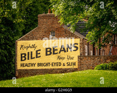 Bile Beans advertising sign painted on side of building, Lord Mayors Walk, York, UK. Stock Photo