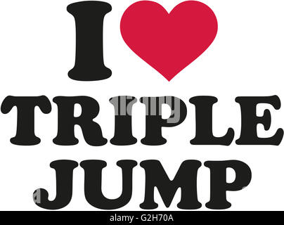 I love Triple jump Dreisprung Stock Photo
