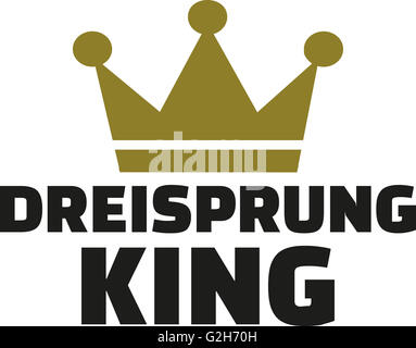 Triple jump king german Dreisprung Stock Photo