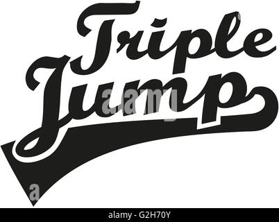 Triple jump word retro Dreisprung Stock Photo