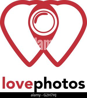 Photography logo love photos Stock Vector