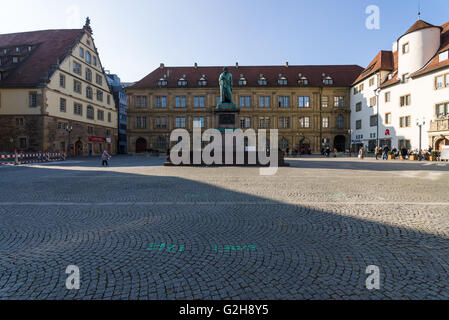 Schillerplatz - square in the old town. Stuttgart is the capital and largest city of the state of Baden-Wuerttemberg. Stock Photo